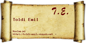 Toldi Emil névjegykártya
