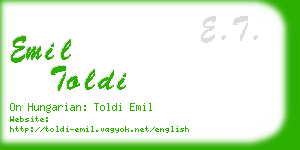 emil toldi business card